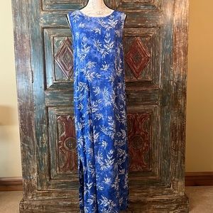 Nomadic Traders Sleeveless Maxi Dress Batik Print Blue Medium